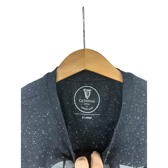 Guinness Beer Shirt Womens T Shirt Black Speckled Short Sleeve Dublin XL - Picture 2 of 6